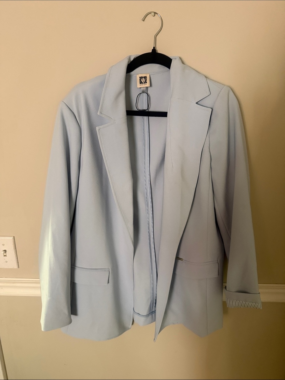 Anne Klein Pale Blue Single-Breasted Blazer